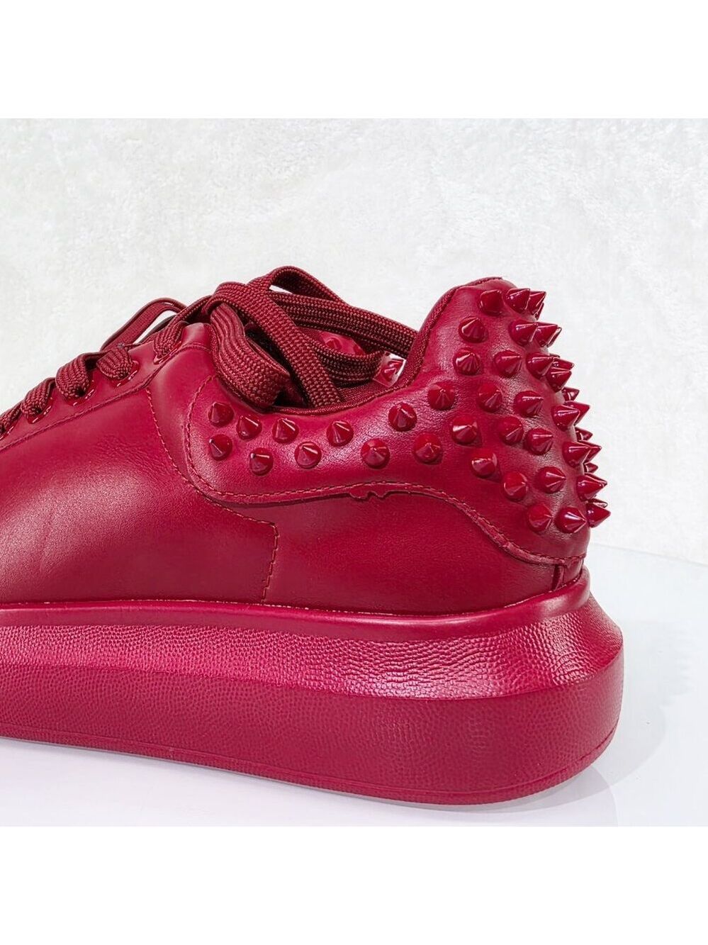 Mens Light Weight Spiked Sneakers Red Prince - Picture 7 of 8